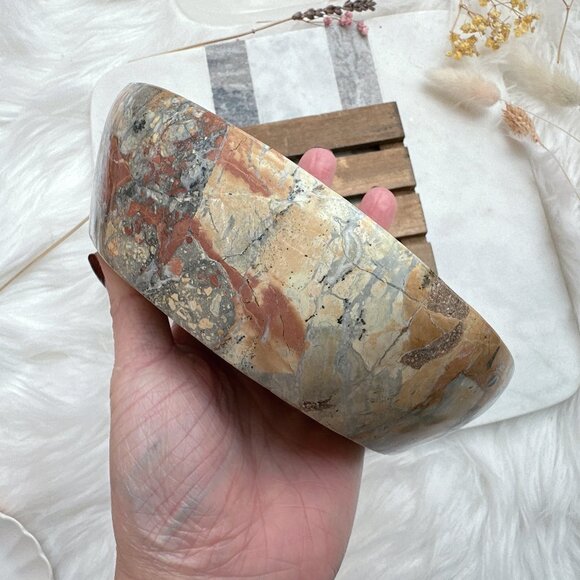 Gorgeous Maligano Jasper Crescent Moon Bowl - Picture 6 of 8